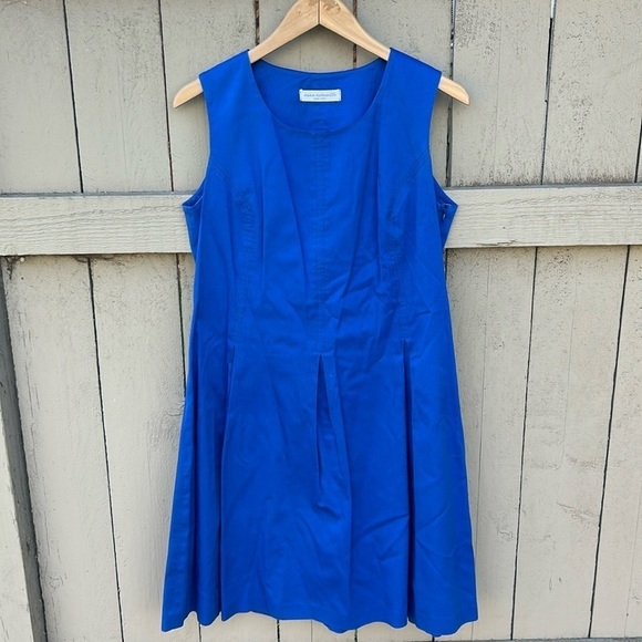Anna Seravalli Dress Made in Italy Cotton Casual Contemporary Italian Blue Sz L - Picture 1 of 5